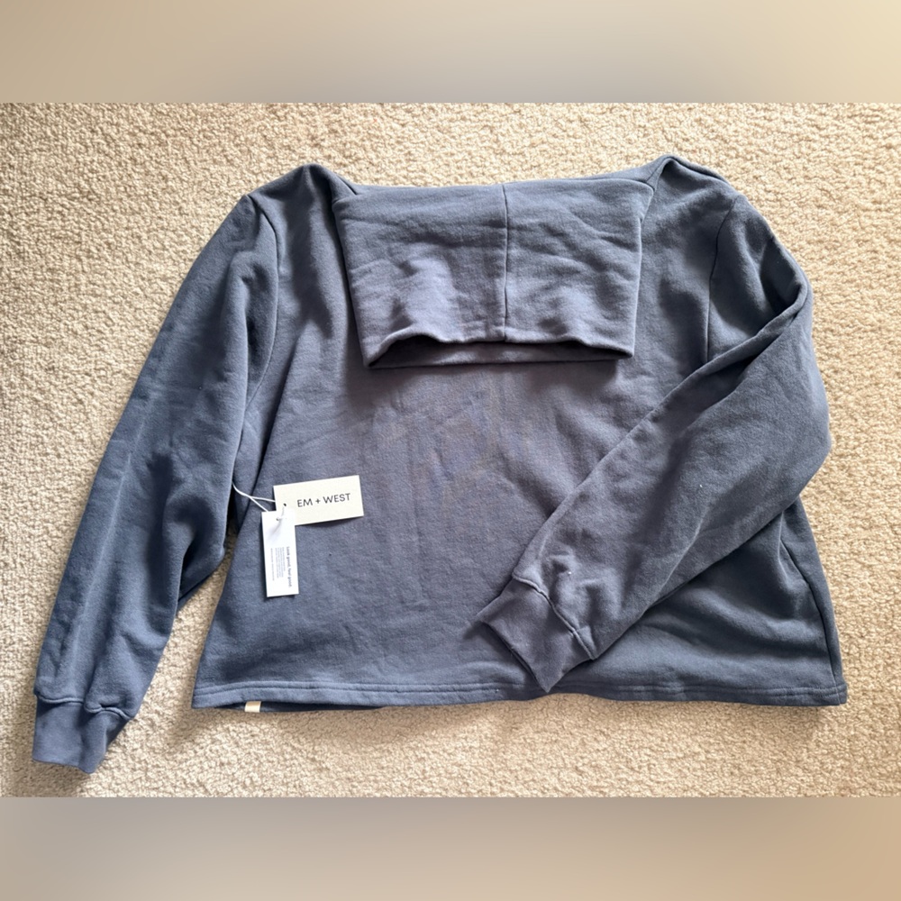 EM + WEST Blue Long Sleeve Top
